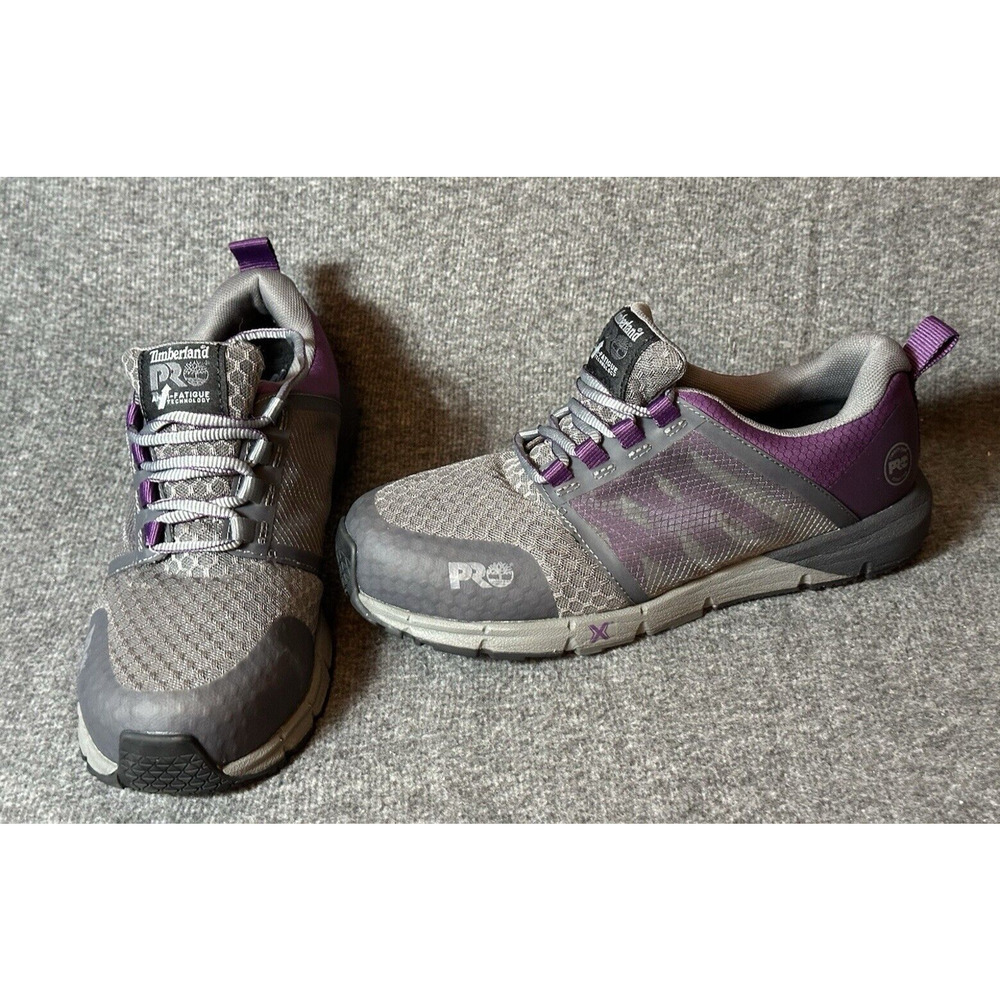 Timberland Shoes Womens 8.5 Gray Purple PRO Radius Composite Safety Toe A416Y M